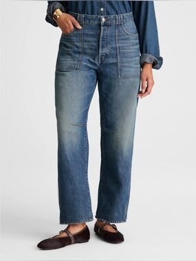 The Curvy Darted Barrel-Leg Jean NWT